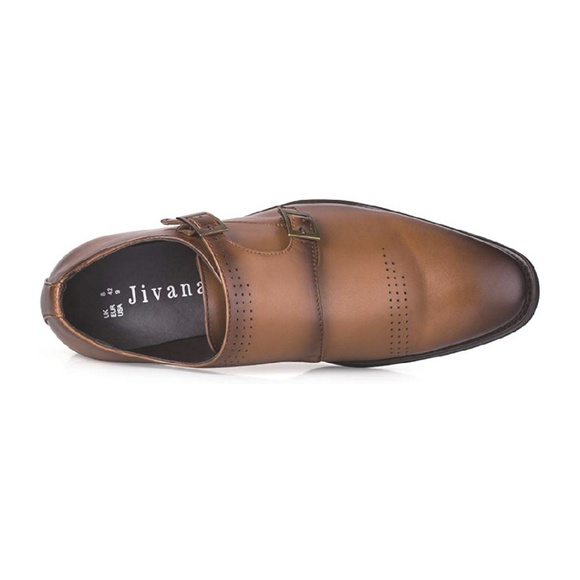 Men's Classic Oxford Dress Shoes Double Buckle Mon - Picture 4 of 5